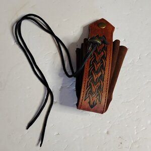 Medieval Renaissance Style Leather Coin Pouch With Design